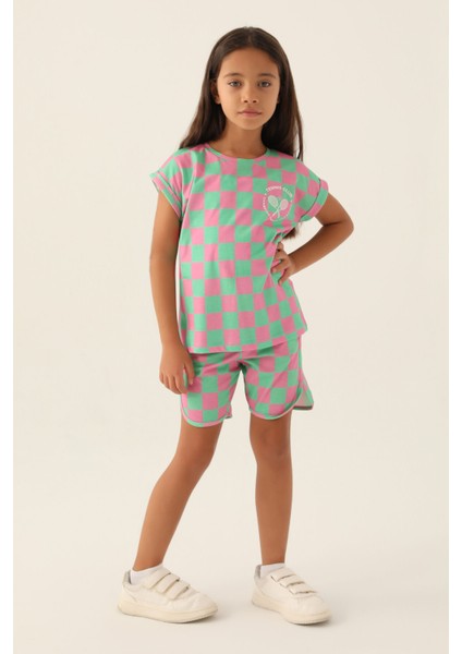 Champion Yeşil Kız Çocuk Şort Takım