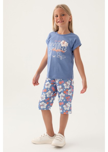 Smile Anytime Açık Indigo Kız Çocuk Kapri Takım fiyatları