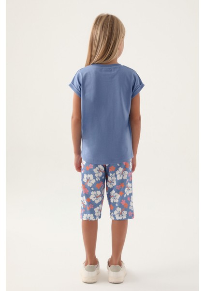 Smile Anytime Açık Indigo Kız Çocuk Kapri Takım indirimleri