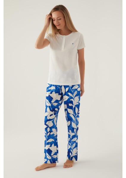 Arm Krem Kadın Kısa Kol Pijama Takımı