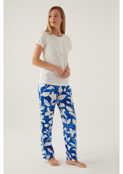 Arm Krem Kadın Kısa Kol Pijama Takımı modelleri