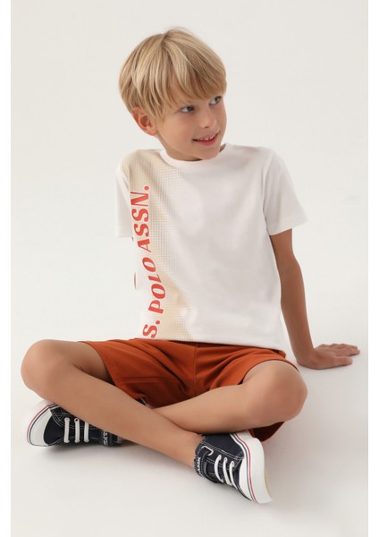 Lisanslı Written Krem Erkek Çocuk Bermuda Takım modelleri