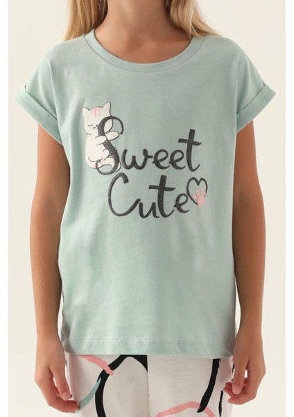 Sweet Yeşil Kız Çocuk Pijama Takımı