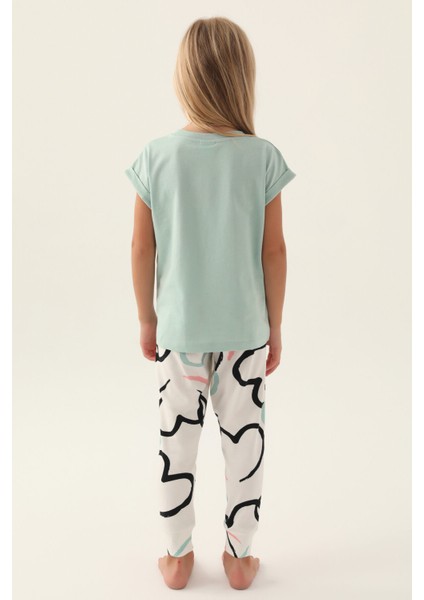 Sweet Yeşil Kız Çocuk Pijama Takımı
