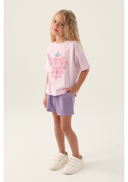 Strawberry Mor Kız Çocuk Şort Takım