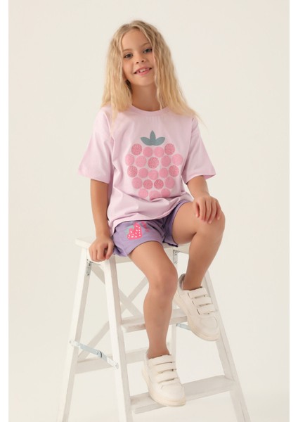 Strawberry Mor Kız Çocuk Şort Takım modelleri