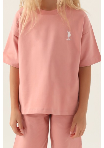 Lisanslı Simple Pembe Kız Çocuk Bermuda Takım