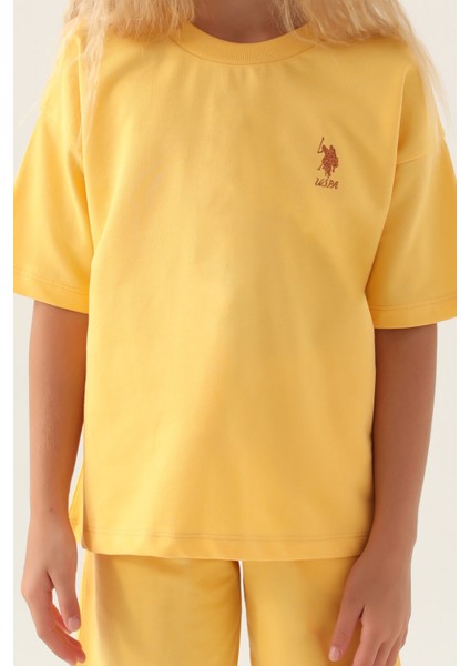 Lisanslı Simple Turuncu Kız Çocuk Bermuda Takım fırsatları