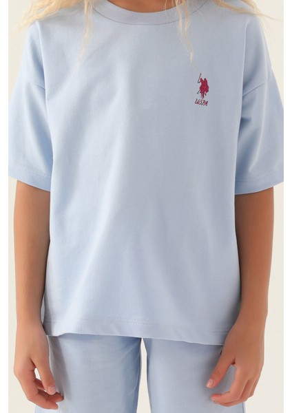 Lisanslı Simple Mavi Kız Çocuk Bermuda Takım fırsatları