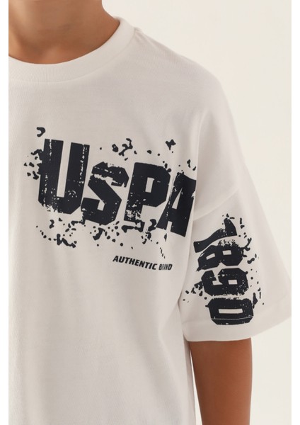 Lisanslı Brush Pattern Krem Erkek Çocuk Bermuda Takım fırsatları