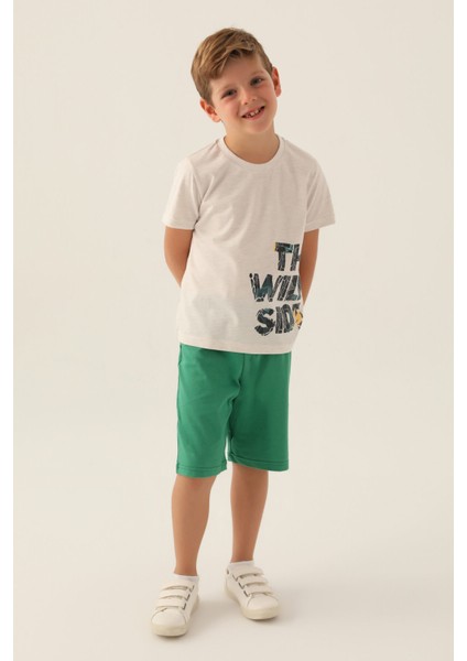 The Wild Side Krem Melanj Erkek Çocuk Bermuda Takım fiyatları