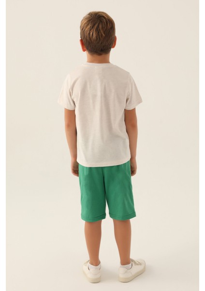 The Wild Side Krem Melanj Erkek Çocuk Bermuda Takım indirimleri