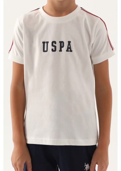 U.S. Polo Assn. Lisanslı With Sleeve Detail Krem Erkek Çocuk Bermuda Takım