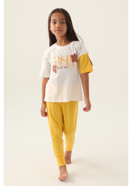 Lisanslı Rose Krem Kız Çocuk Pijama Takımı