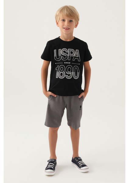 Lisanslı Compartmented Siyah Erkek Çocuk Bermuda Takım