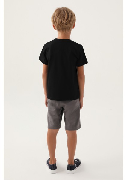 Lisanslı Compartmented Siyah Erkek Çocuk Bermuda Takım indirimleri