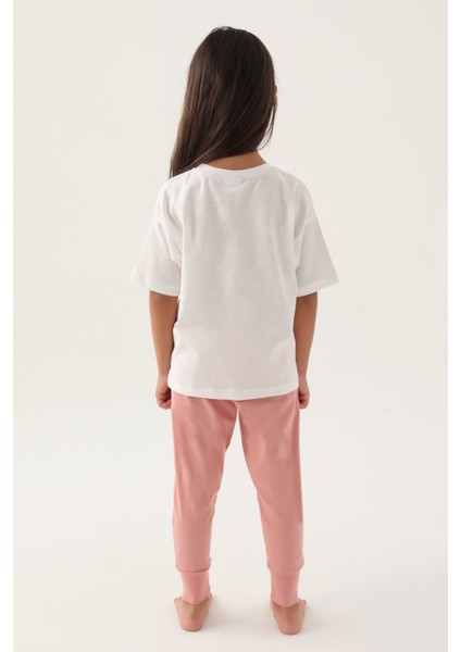 Lisanslı Daisy Krem Kız Çocuk Pijama Takımı