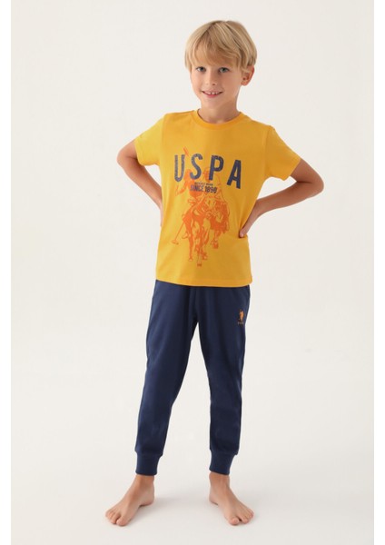 Lisanslı Hat Hardal Erkek Çocuk Pijama Takımı