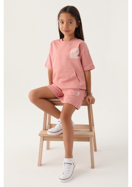 Lisanslı Orchid Pembe Kız Çocuk Şort Takım