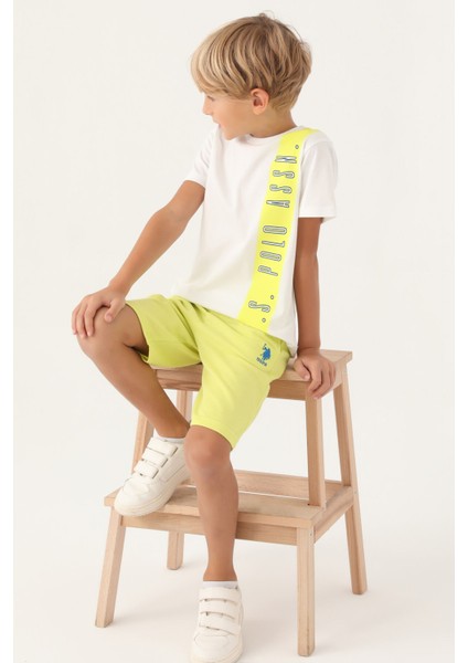 Lisanslı Striped Krem Erkek Çocuk Bermuda Takım modelleri