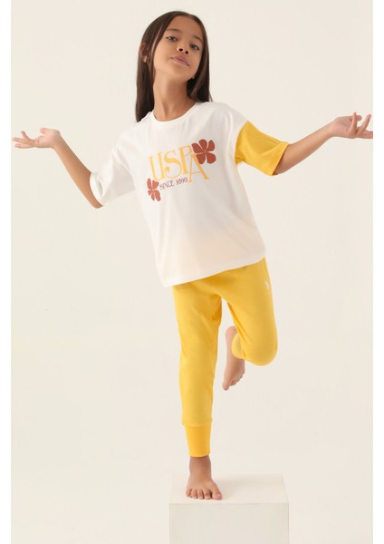 Lisanslı Rose Krem Kız Çocuk Pijama Takımı modelleri