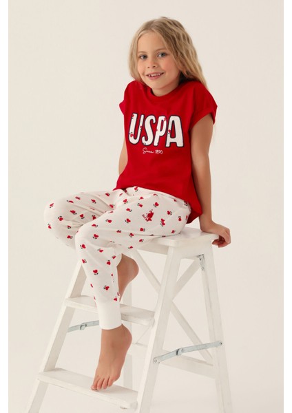 Lisanslı Text Printed Kırmızı Kız Çocuk Pijama Takımı fiyatları