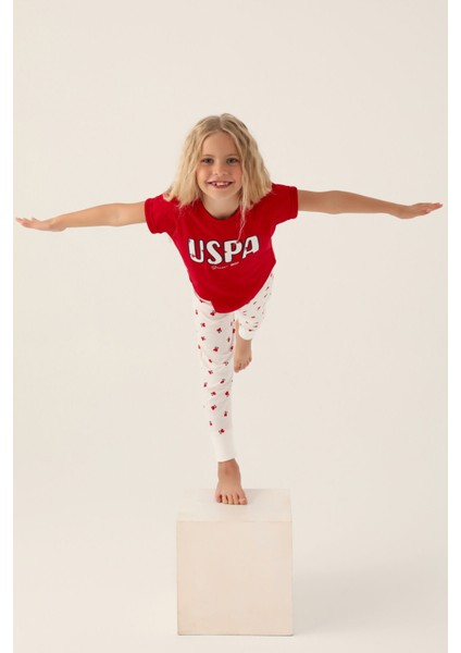 Lisanslı Text Printed Kırmızı Kız Çocuk Pijama Takımı modelleri