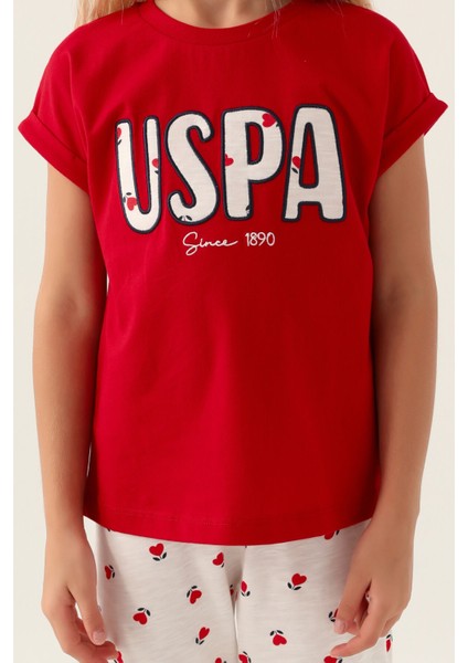 Lisanslı Text Printed Kırmızı Kız Çocuk Pijama Takımı fırsatları