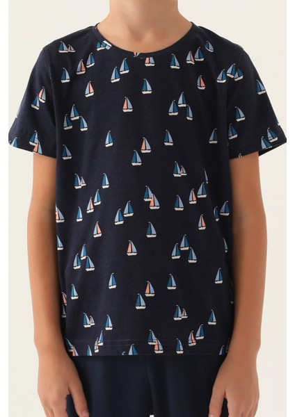 Yacht Lacivert Erkek Çocuk Pijama Takımı fırsatları