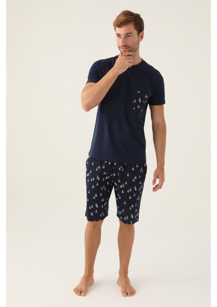 Flat Lacivert Erkek Bermuda Takım modelleri