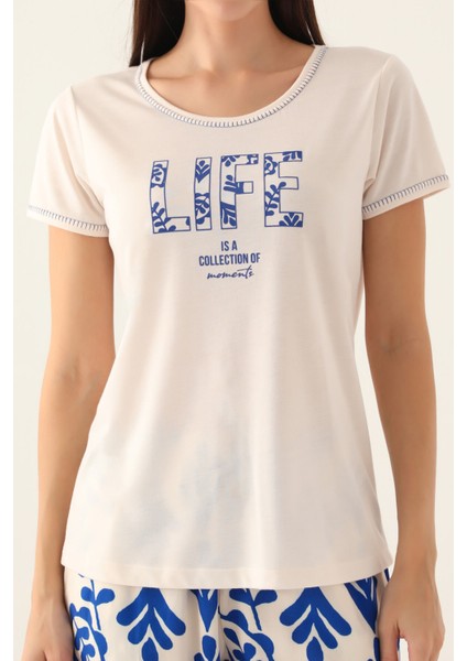 Lıfe Bej Kadın Kısa Kol Pijama Takımı fırsatları