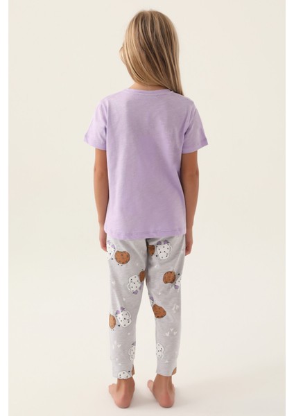 Brunch Lila Kız Çocuk Pijama Takımı