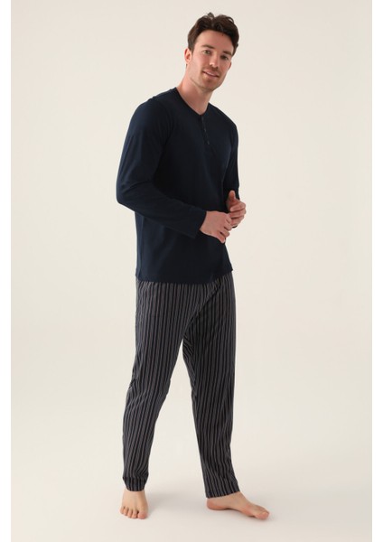 Long Siyah Erkek Pijama Takımı modelleri