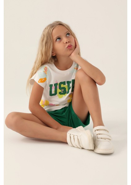 Lisanslı Leaf Krem Kız Çocuk Şort Takım fiyatları