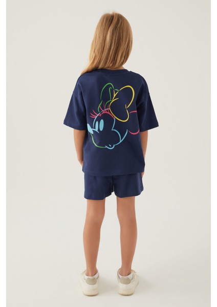Colourful Koyu Indigo Kız Çocuk Şort Takım