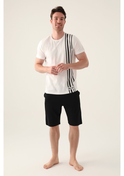 Believe Krem Erkek Bermuda Takım modelleri
