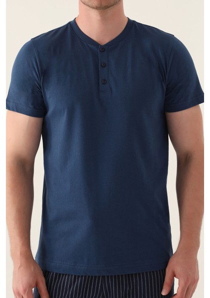 Short Koyu Indigo Erkek Pijama Takımı fırsatları