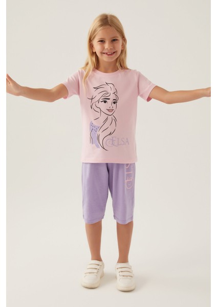 Gril Toz Pembe Kız Çocuk Kapri Takım