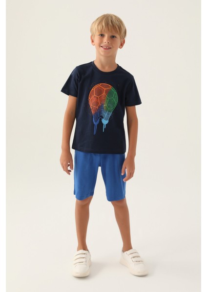 Soccer Lacivert Erkek Çocuk Bermuda Takım