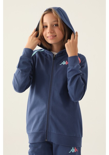 Zippered Lacivert Kız Çocuk Sweatshirt modelleri