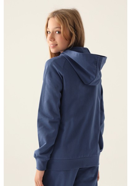 Zippered Lacivert Kız Çocuk Sweatshirt indirimleri