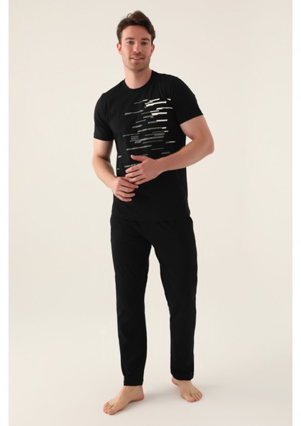 Symmetry Siyah Erkek Pijama Takımı modelleri