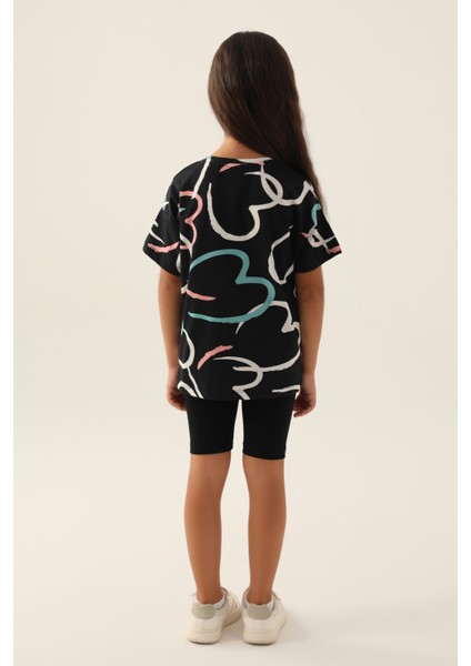 Heart Siyah Kız Çocuk Bermuda Takım indirimleri