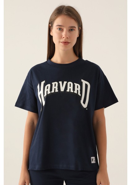 Patterned Lacivert Kadın T-Shirt