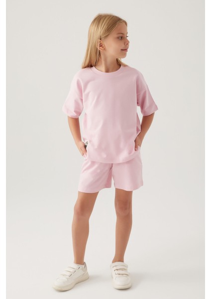 Holiday Toz Pembe Kız Çocuk Şort Takım