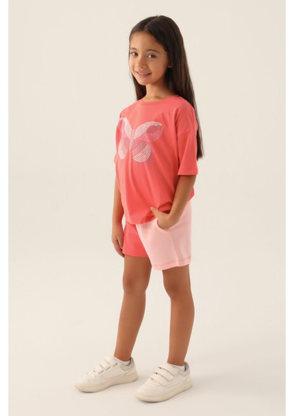 Colour Butterfly Coral Kız Çocuk Şort Takım