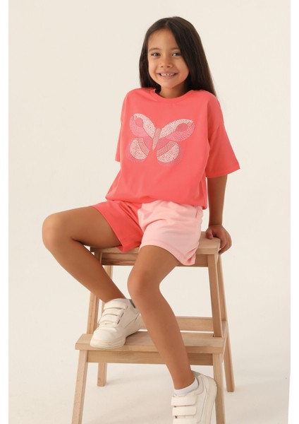 Colour Butterfly Coral Kız Çocuk Şort Takım modelleri