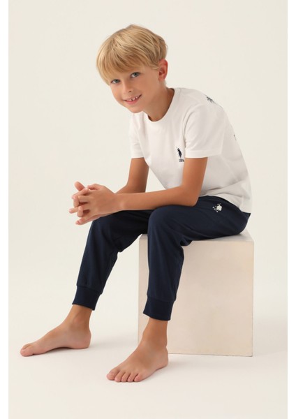 Lisanslı Palm Tree Krem Erkek Çocuk Pijama Takımı modelleri