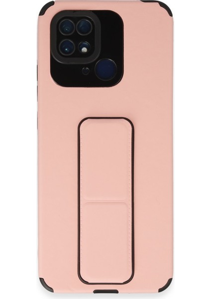 Xiaomi Redmi 10C Kılıf Mega Standlı Silikon - Pudra 300099