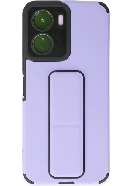Vivo Y16 Kılıf Mega Standlı Silikon - Lila 300099